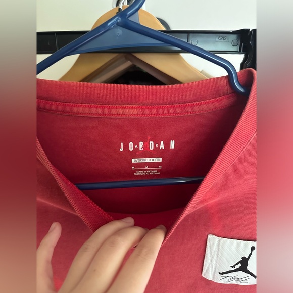 Jordan Oversized Fit Men’s Red/Orange Burnt color Vintage Shirt 100% Cotton - Picture 4 of 10